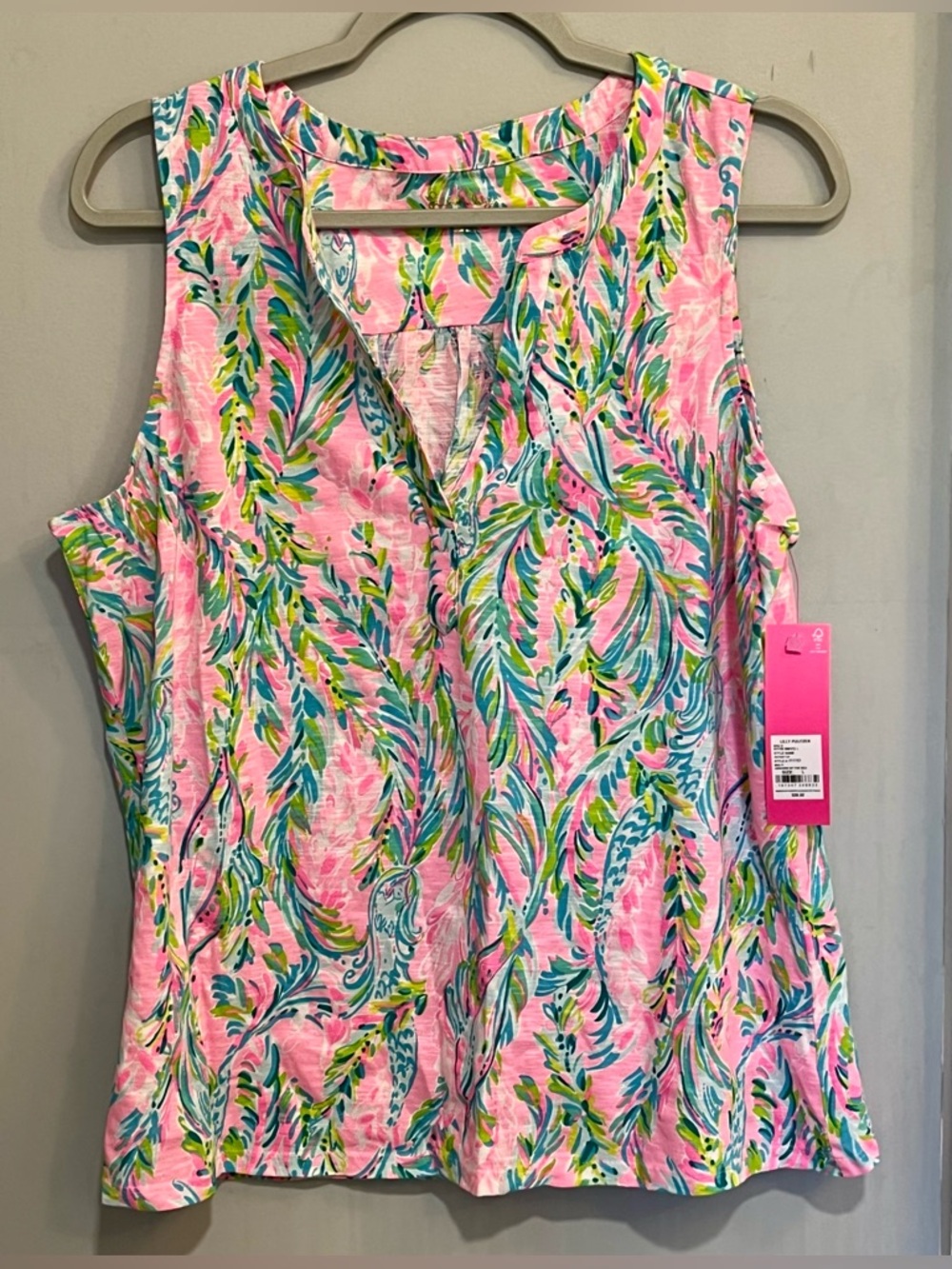 NWT Lilly Pulitzer Dev Cotton Sleeveless Top MULTI UNICORN OF THE SEA Large